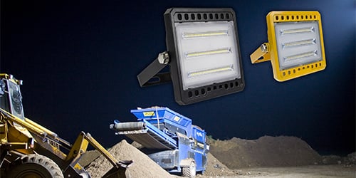 Construction site with site lighting products within the night's sky