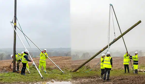 POLE ERECTING SHEERLEGS